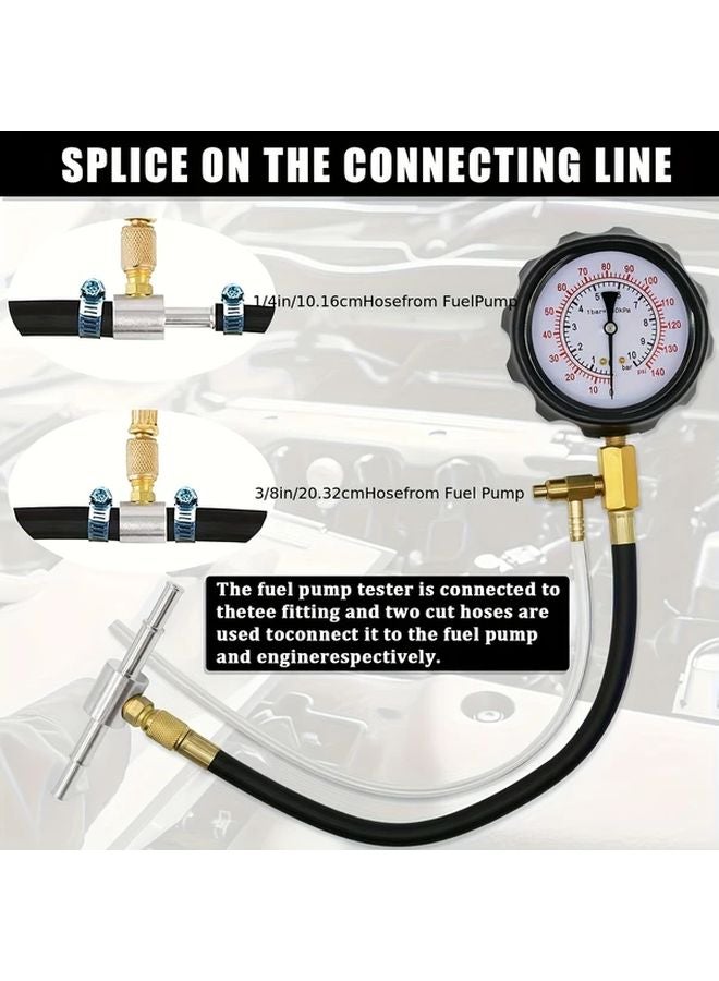 Fuel Pressure Gauge 0 140 PSI Injector Pump Pressure Testing Device Kit Automotive Tool - Image 4
